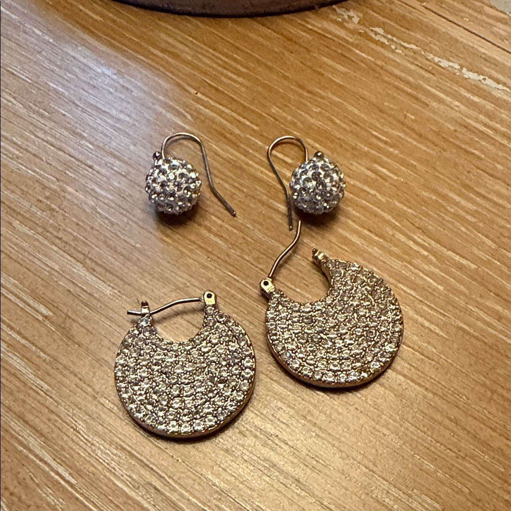 Sparkling Silver-Tone Pavé Drop Earrings Gold - Tone Earrings /Women Jewelry